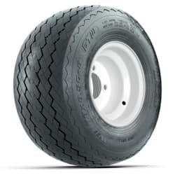 Show details for Set of (4) 8 inch White Steel Wheels on Mounted on Kenda Tires Picture of Set of (4) 8 inch White Steel Wheels on Mounted on Kenda Tires
