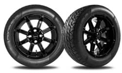 Picture of 14" Solid Gloss Black Athena Wheel with 215/50R14 Morpheus Tire